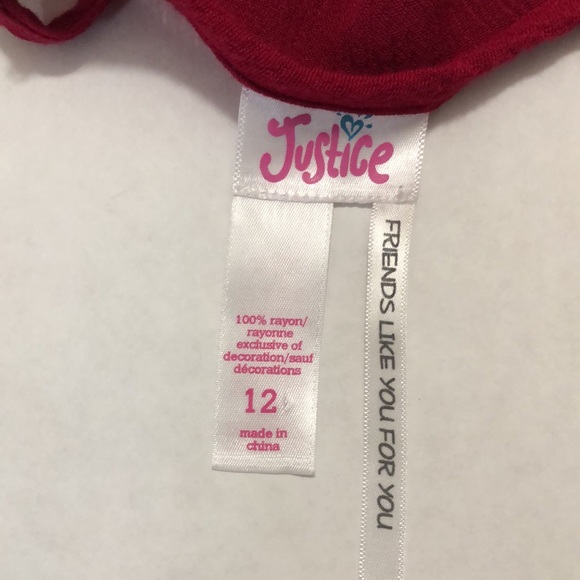 Justice tank style top burgundy size youth 12 - Picture 5 of 6